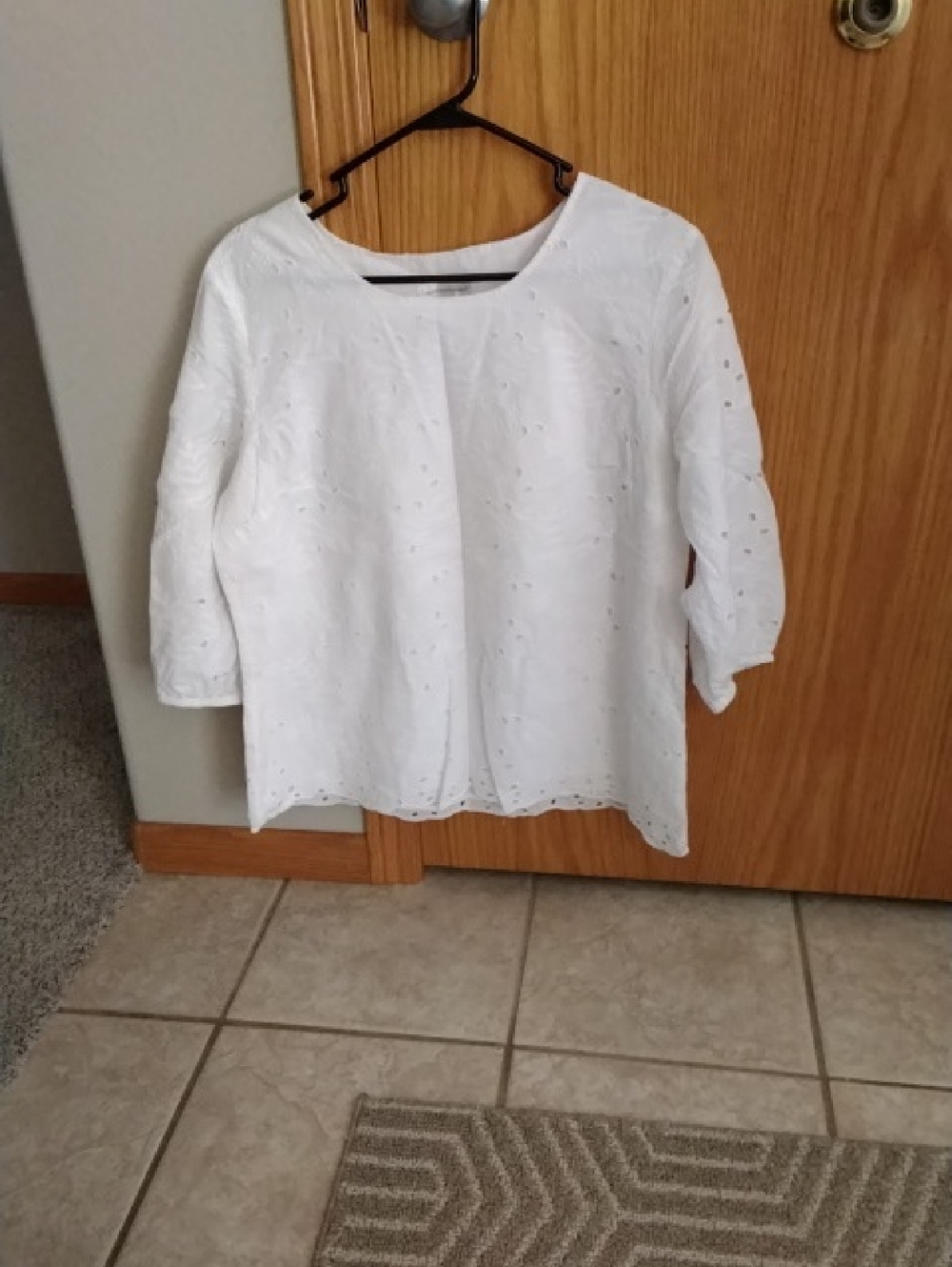Christopher & Banks White Eyelet Tunic Top